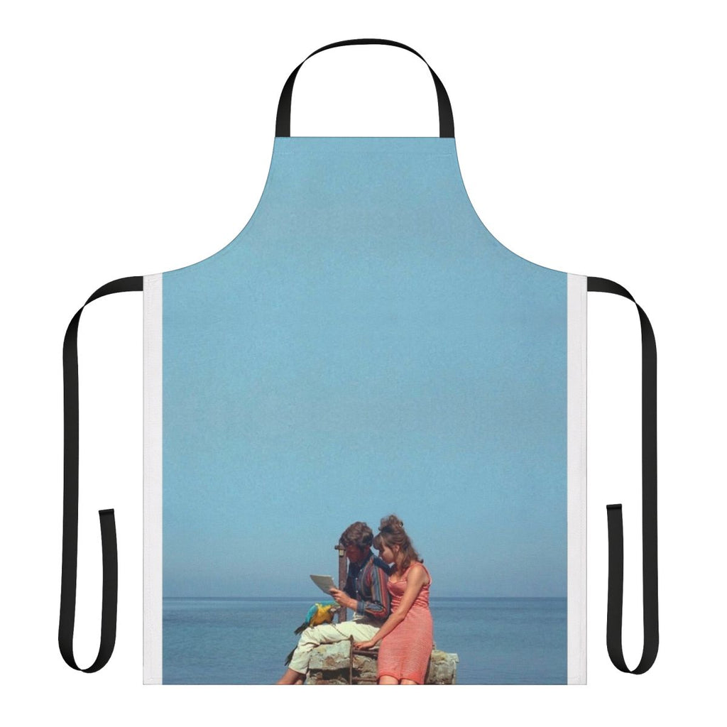 Pierrot le Fou themed apron with Nouvelle Vague film imagery