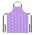 A white apron with an illustration of a cute pigeon mascot