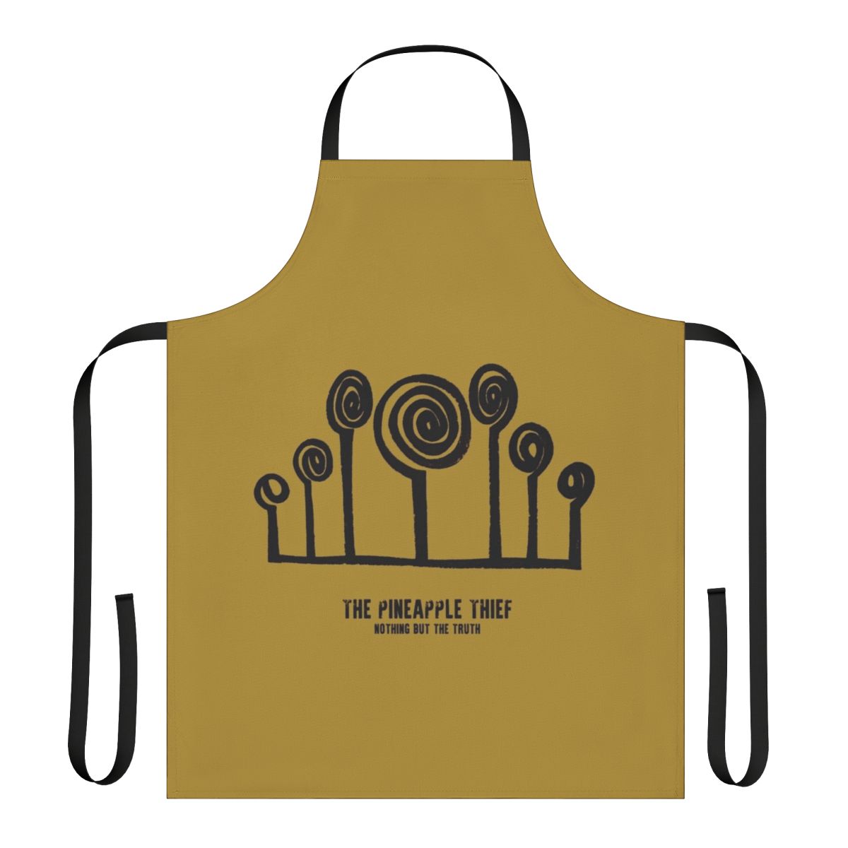 Pineapple-themed apron with musical notes and instruments