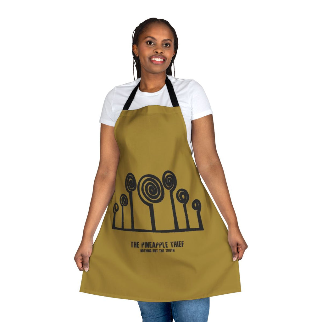 Pineapple-themed apron with musical notes and instruments