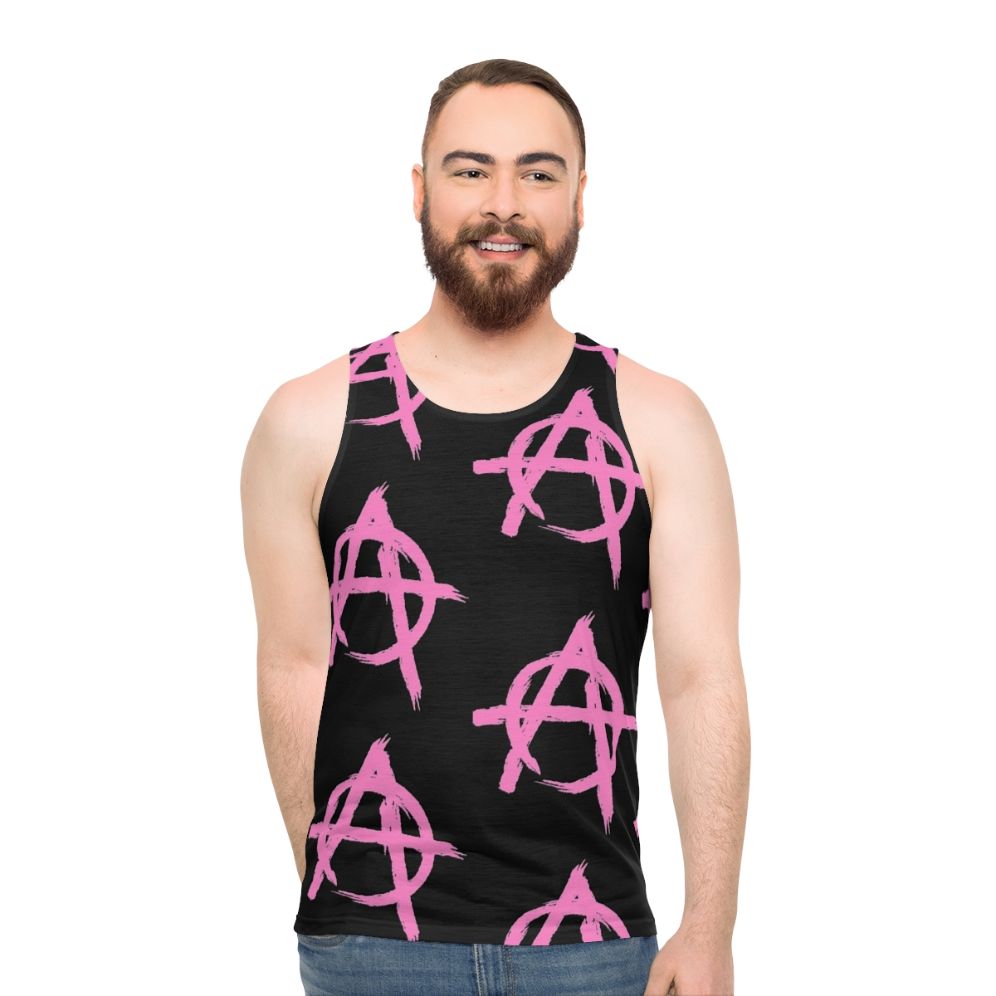 Unisex 'Pink Anarchy' Tank Top featuring the Machine Gun Kelly logo