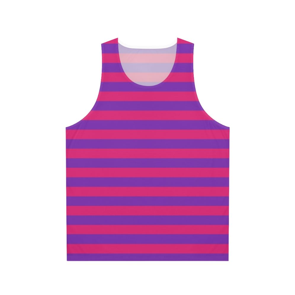 Pink and purple striped unisex tank top