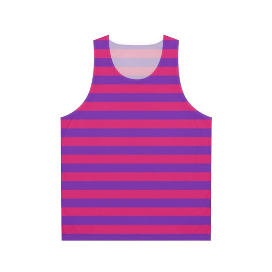 Pink and purple striped unisex tank top