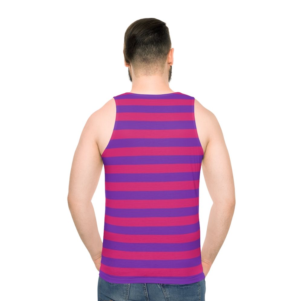 Pink and purple striped unisex tank top