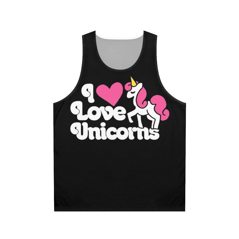 Unisex pink and white unicorn tank top