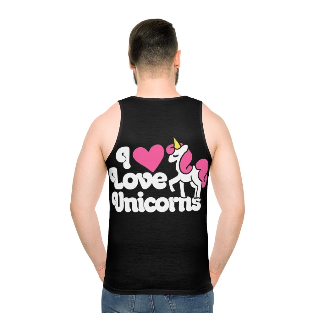 Unisex pink and white unicorn tank top