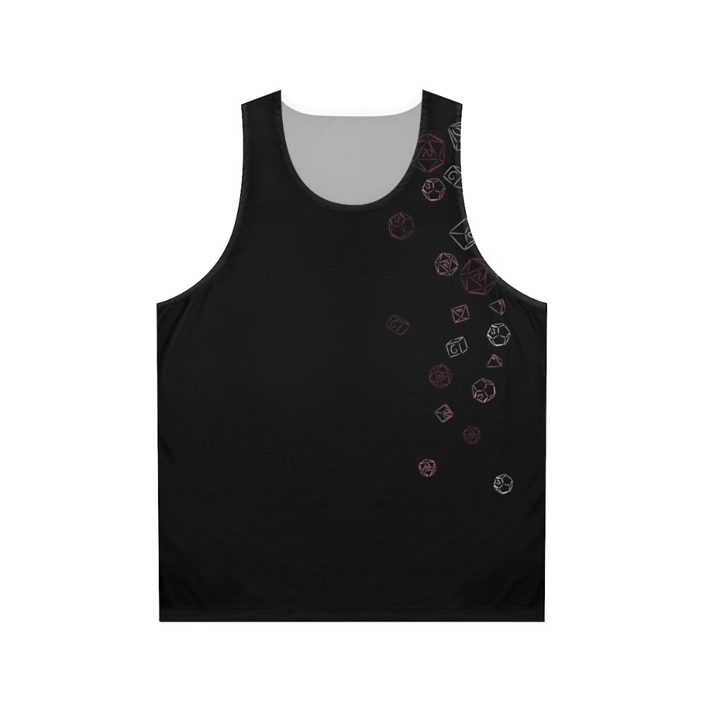 Pink dice print unisex tank top for gamers