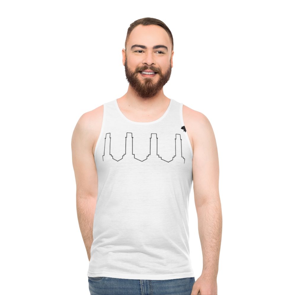 Unisex tank top featuring a pig motif inspired by the Pink Floyd album 'Animals'