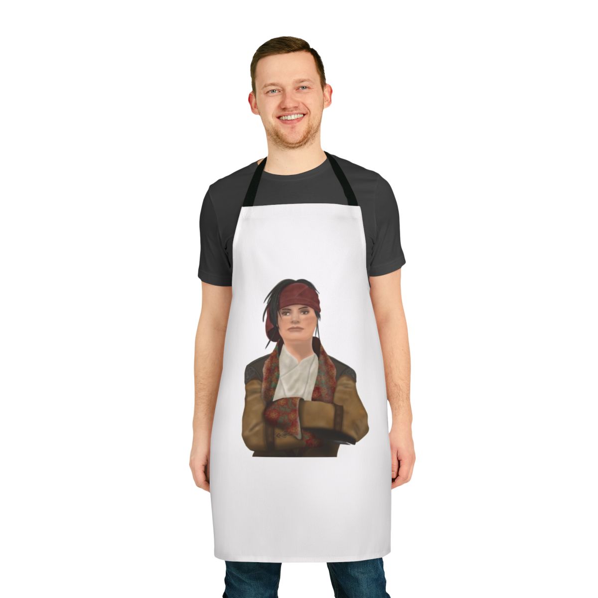 Pirate-themed apron with Assassin's Creed Black Flag design