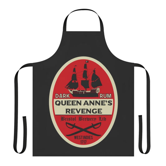 Pirate-themed apron with Queen Anne's Revenge design