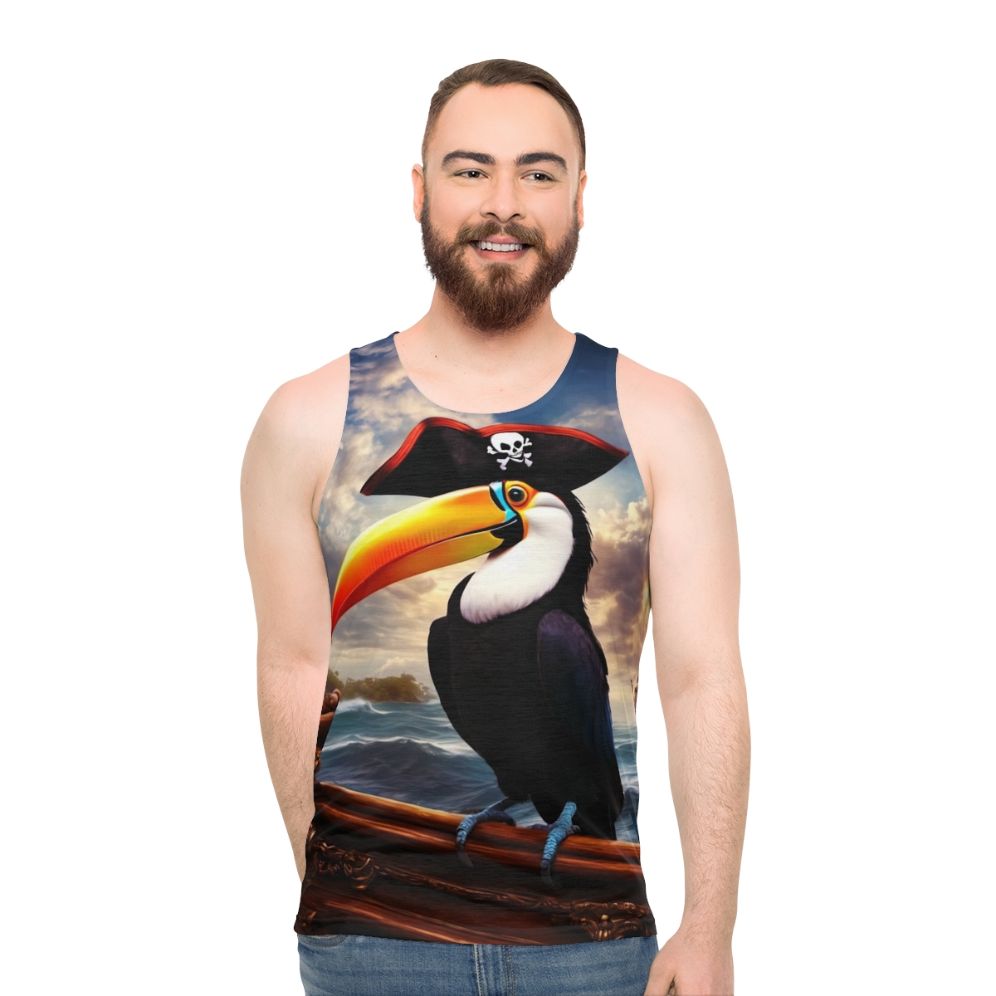 Pirate toucan unisex tank top