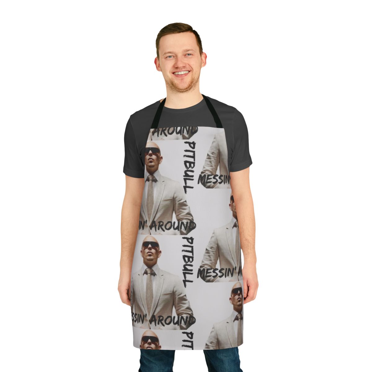 Pitbull-inspired apron featuring the "Messin' Around" design for dog lovers
