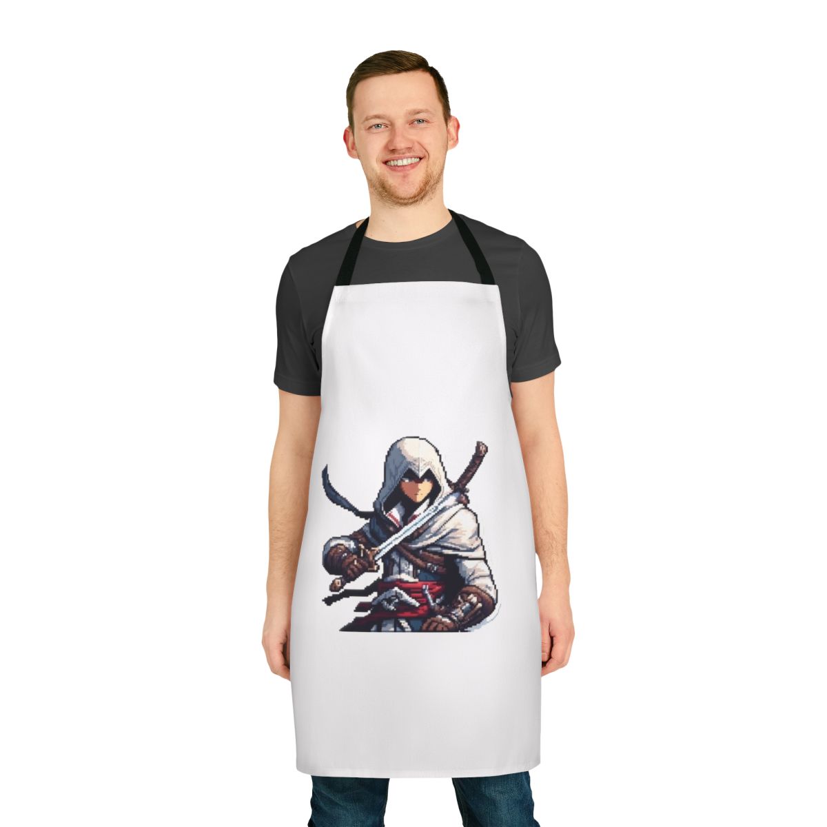 Pixel art design assassin's creed inspired apron