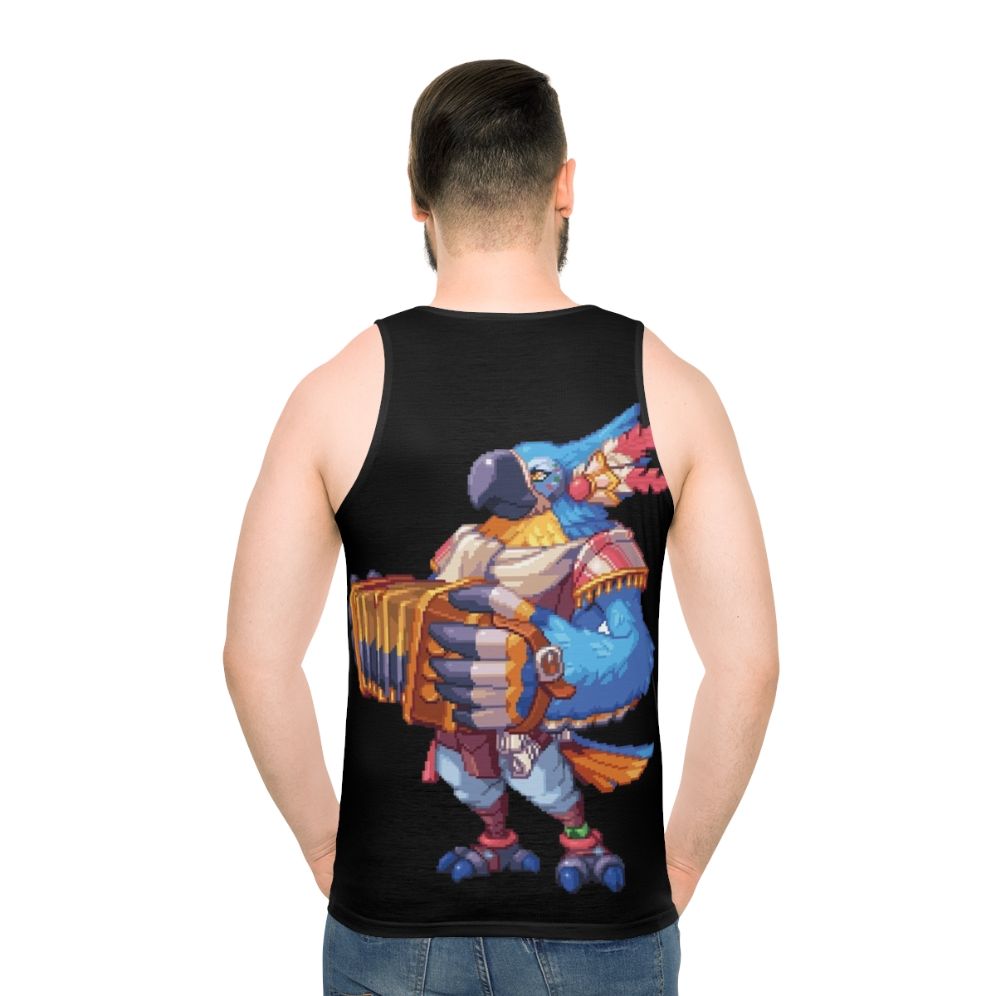 Pixel art Kass unisex tank top for gamers and Breath of the Wild fans