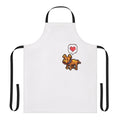 A pixel art apron featuring a cute dog, inspired by the video game Stardew Valley.