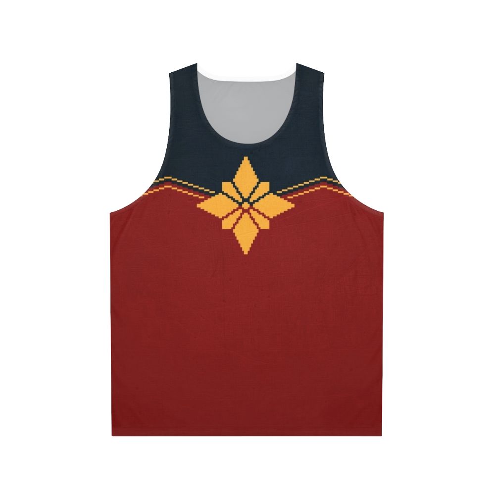 Pixel Golden Star Captain Marvel Unisex Tank Top