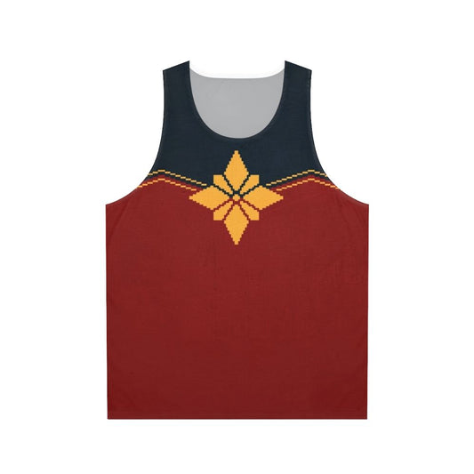 Pixel Golden Star Captain Marvel Unisex Tank Top