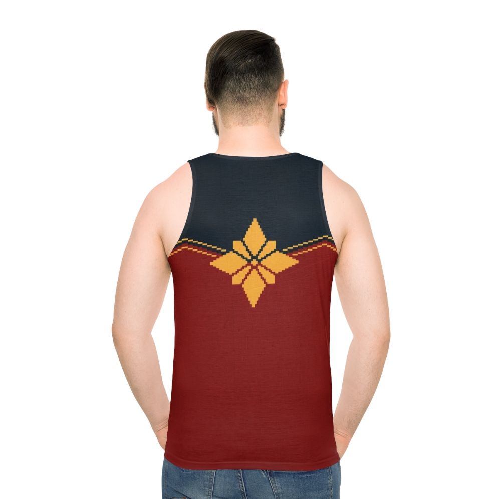 Pixel Golden Star Captain Marvel Unisex Tank Top