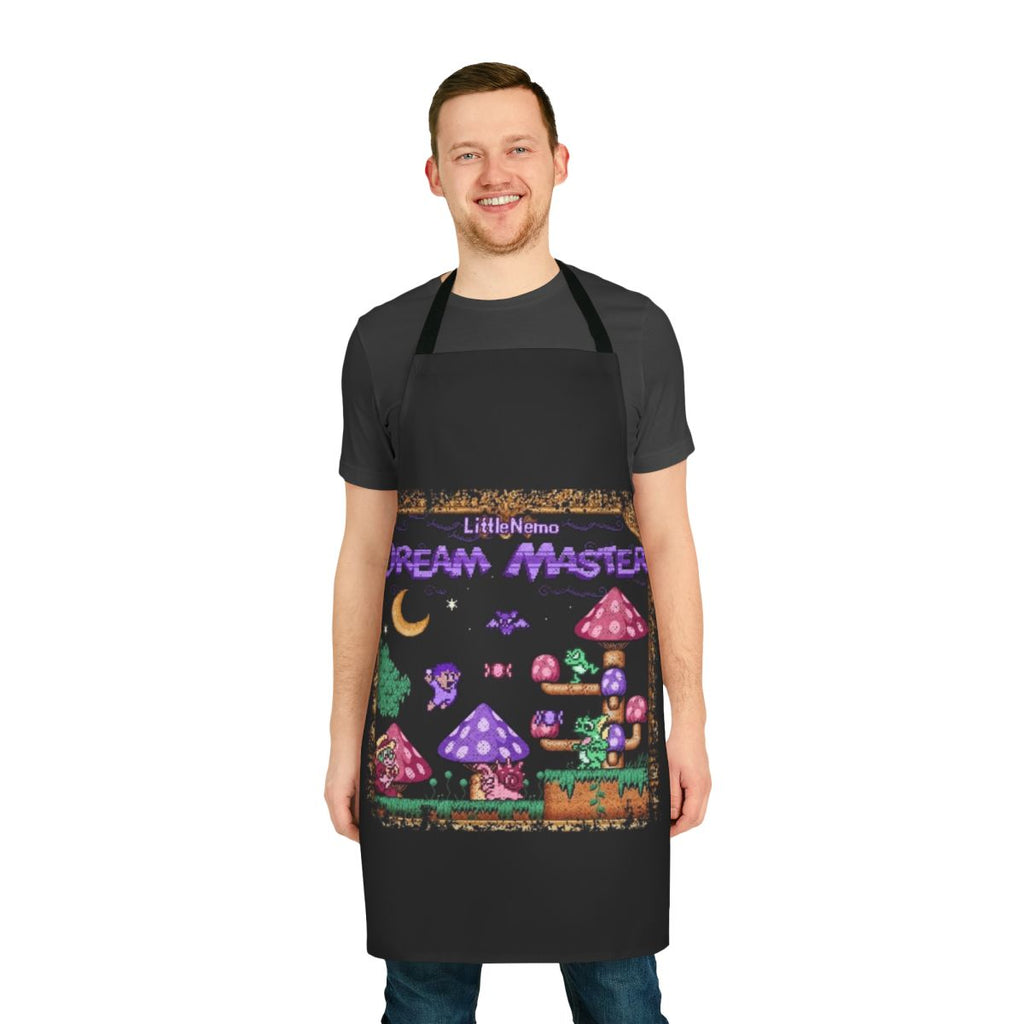 Pixelated 8-bit style apron for retro gaming fans