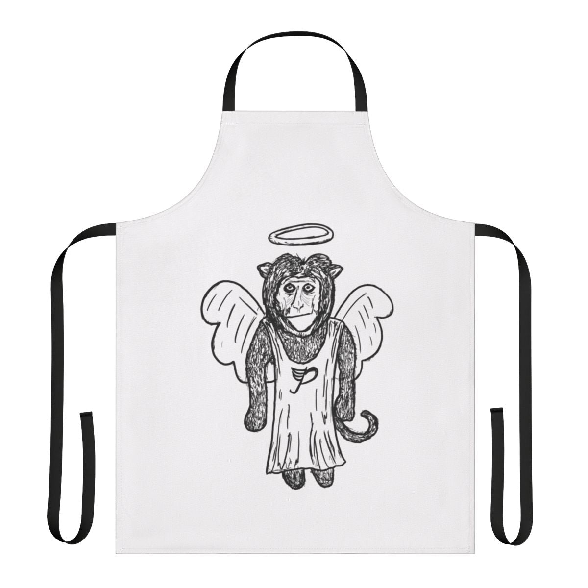 Pixies-inspired music lover's cooking apron with a monkey gone to heaven design