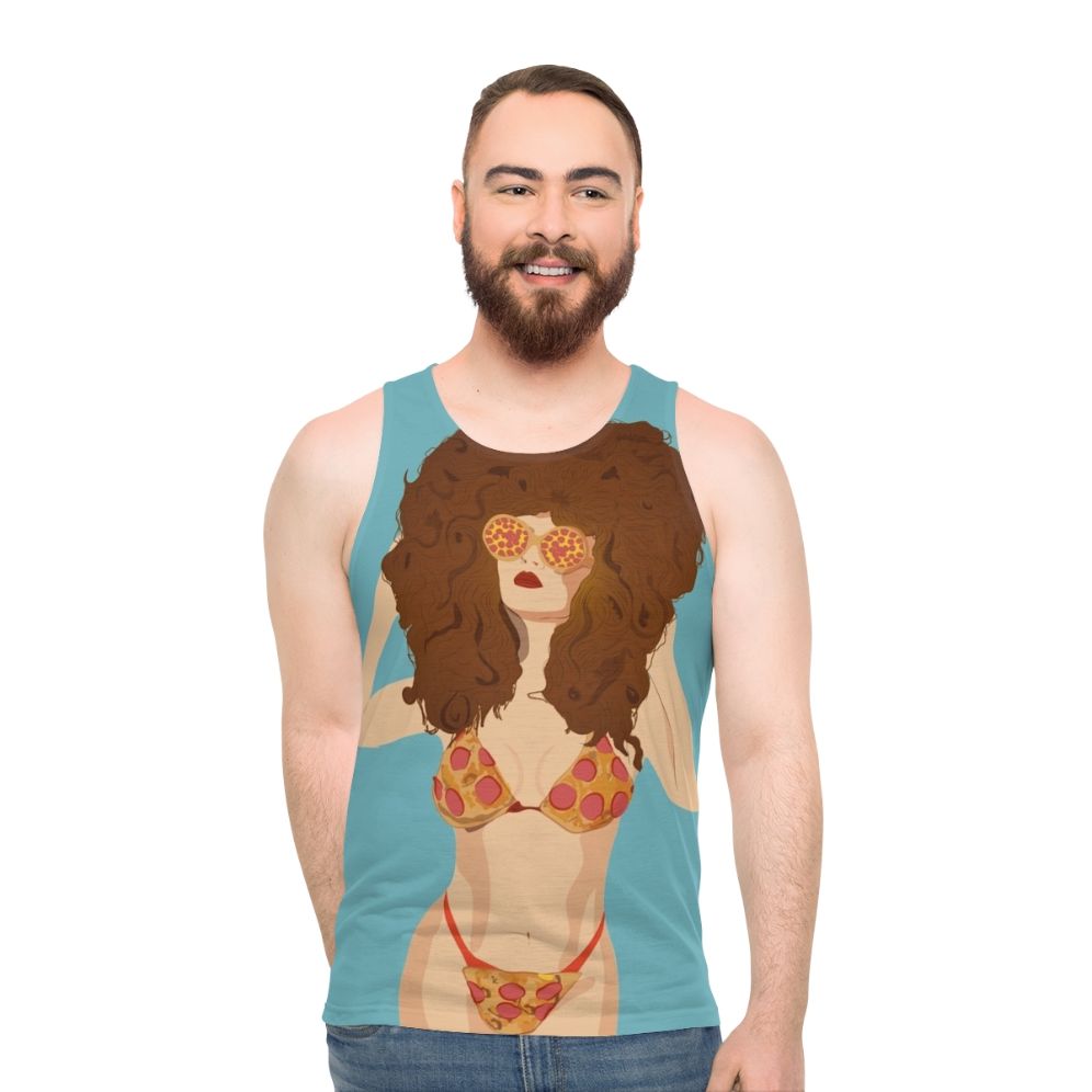 Unisex pizza bikini girl tank top