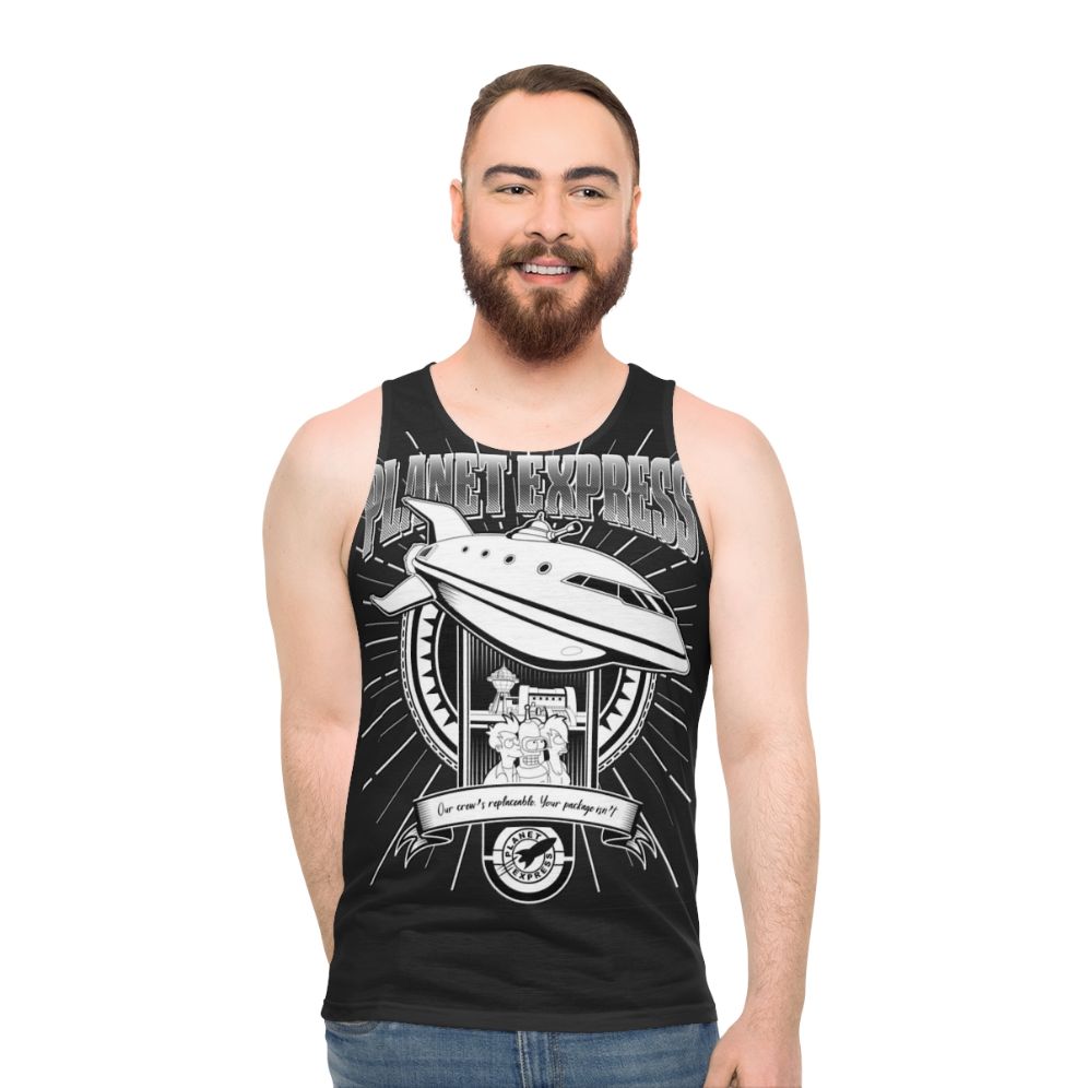 Planet Express Futurama Unisex Tank Top with Spaceship Design