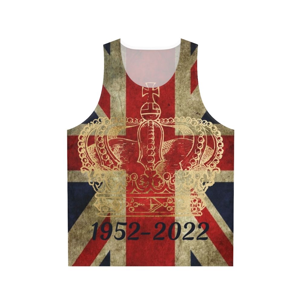 Platinum Jubilee Unisex Tank Top with Queen Elizabeth II and Union Jack Design