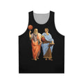 Plato and Aristotle basketball comic tank top