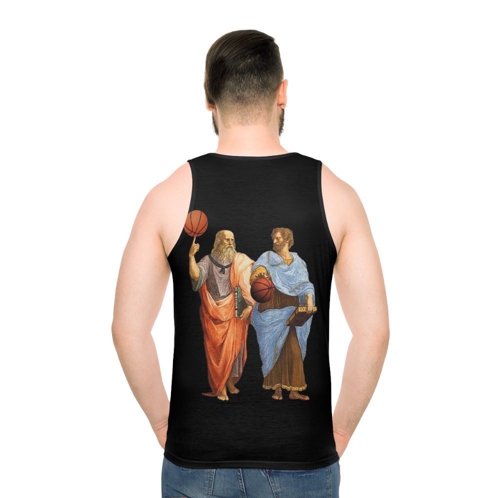 Plato and Aristotle basketball comic tank top