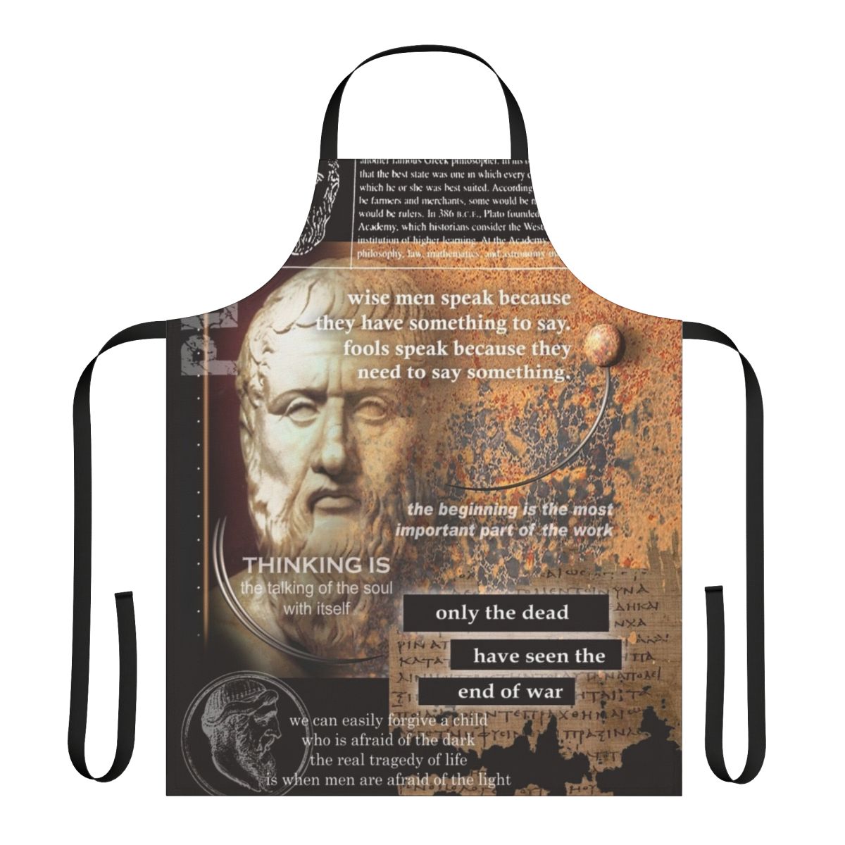 Plato-Inspired Apron featuring the famous ancient Greek philosopher