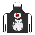 Apron with a playful, mischievous cat design that appears to be dreaming of destruction