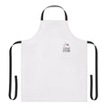 A playful apron featuring a cat and wine design for the cat-loving, wine-drinking hobbyist.