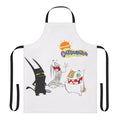 A vibrant apron featuring the iconic characters from the beloved "Cat Scratch" cartoon series.