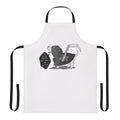 Whimsical apron featuring a cute "death doggo" character