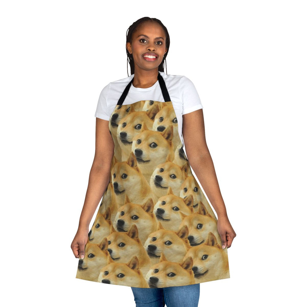 Doge-themed apron with cute dog graphic design