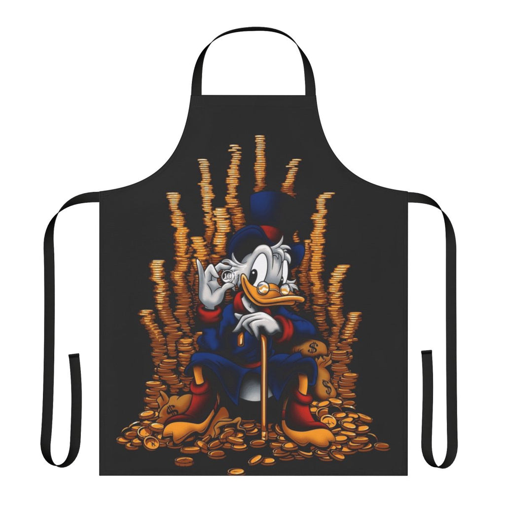 A colorful apron featuring a playful game-themed design, perfect for the kitchen.