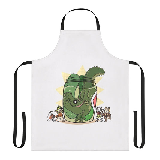 Playful monster-themed apron for kitchen and cooking