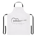 Playful music-themed apron with guitar and musical note graphics