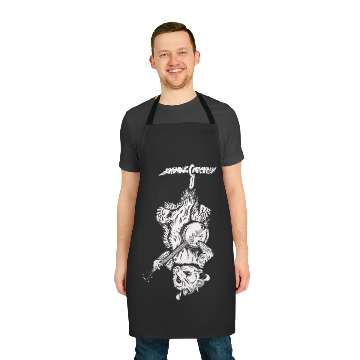 Possum-themed banjo apron for music and nature enthusiasts
