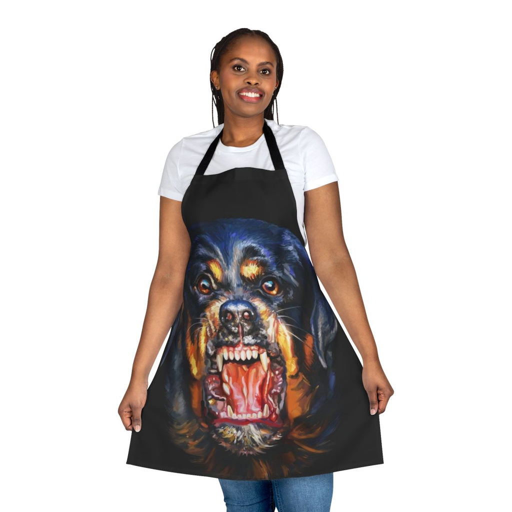 Rottweiler dog breed graphic printed on a durable kitchen apron