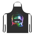 Illustration of a raccoon wearing an astronaut suit on a durable apron