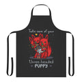 Colorful apron featuring a three-headed dog, inspired by the iconic Cerberus from the Hades video game.