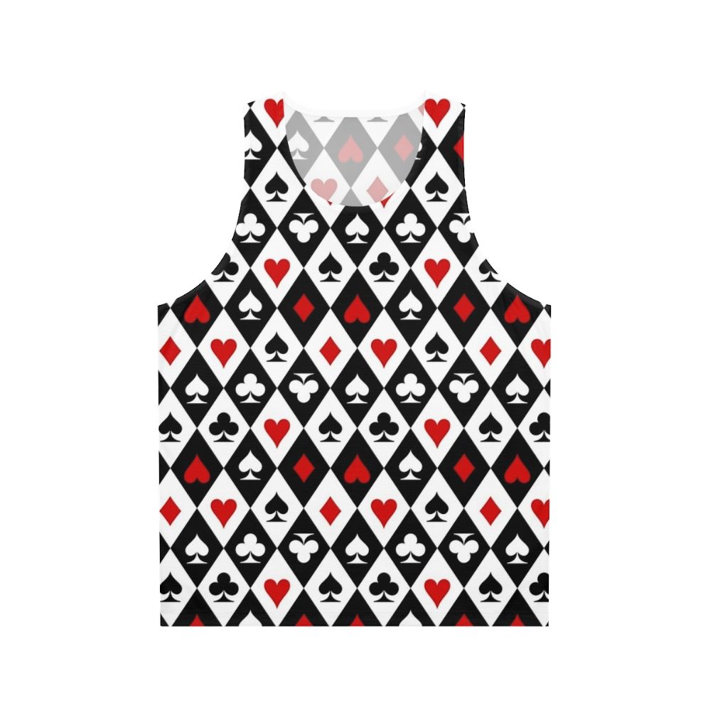 Unisex tank top with playing card suit symbols