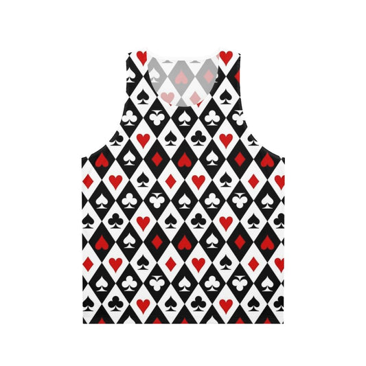 Unisex tank top with playing card suit symbols