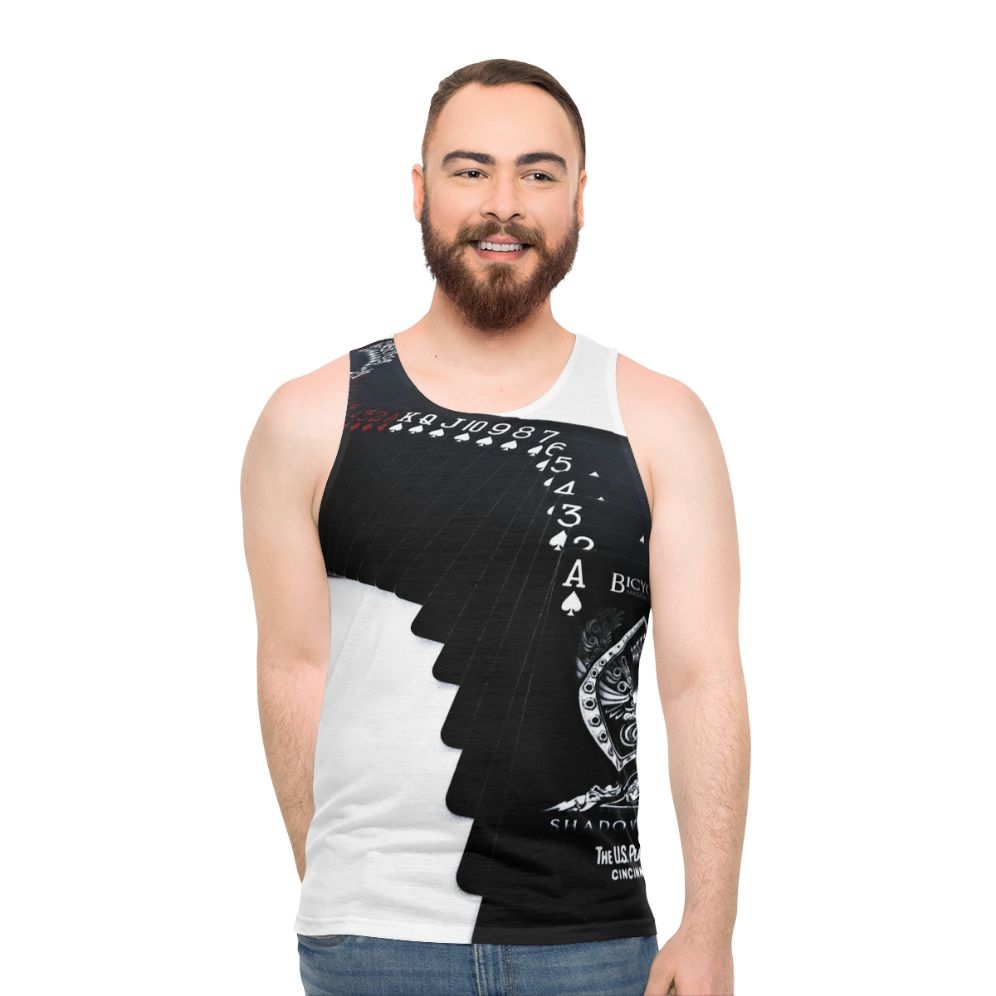 Unisex tank top with playing cards design