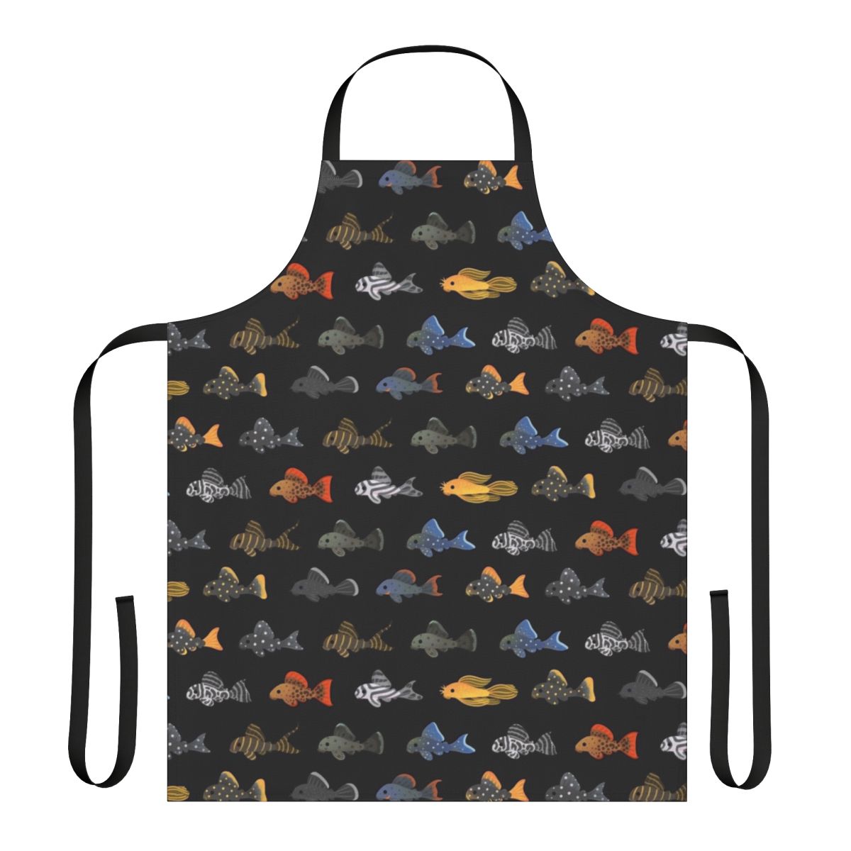 Plecostomus-patterned kitchen apron for aquarium and fish lovers