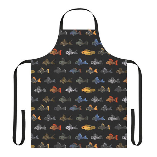 Plecostomus-patterned kitchen apron for aquarium and fish lovers