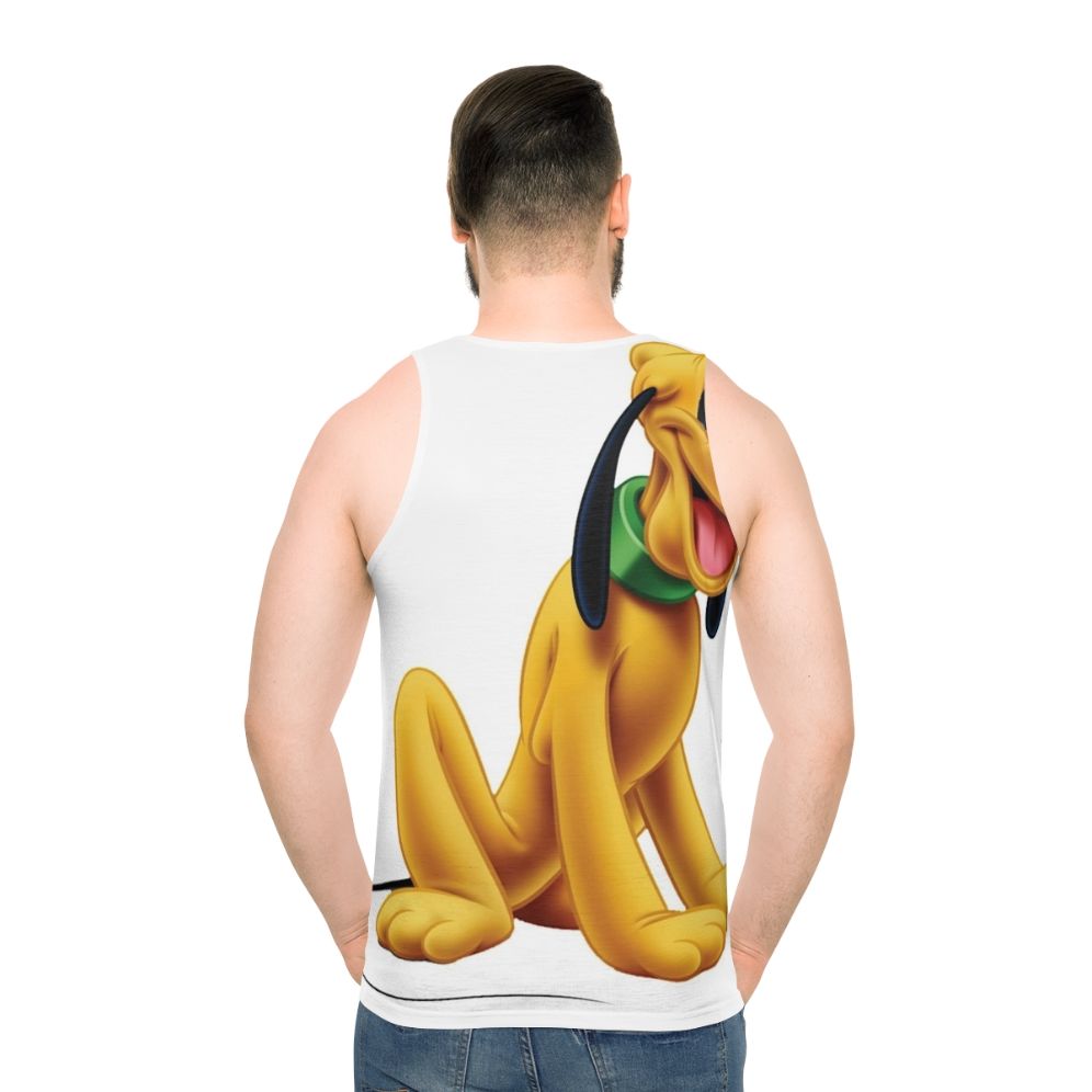 Pluto, Mickey Mouse's pet dog, featured on a unisex tank top