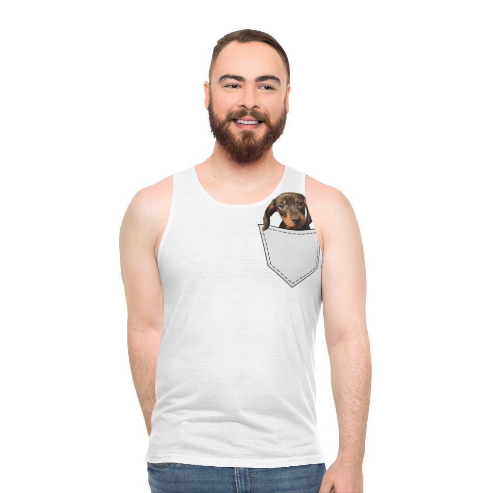 Pocket Dog Dachshund Unisex Tank Top