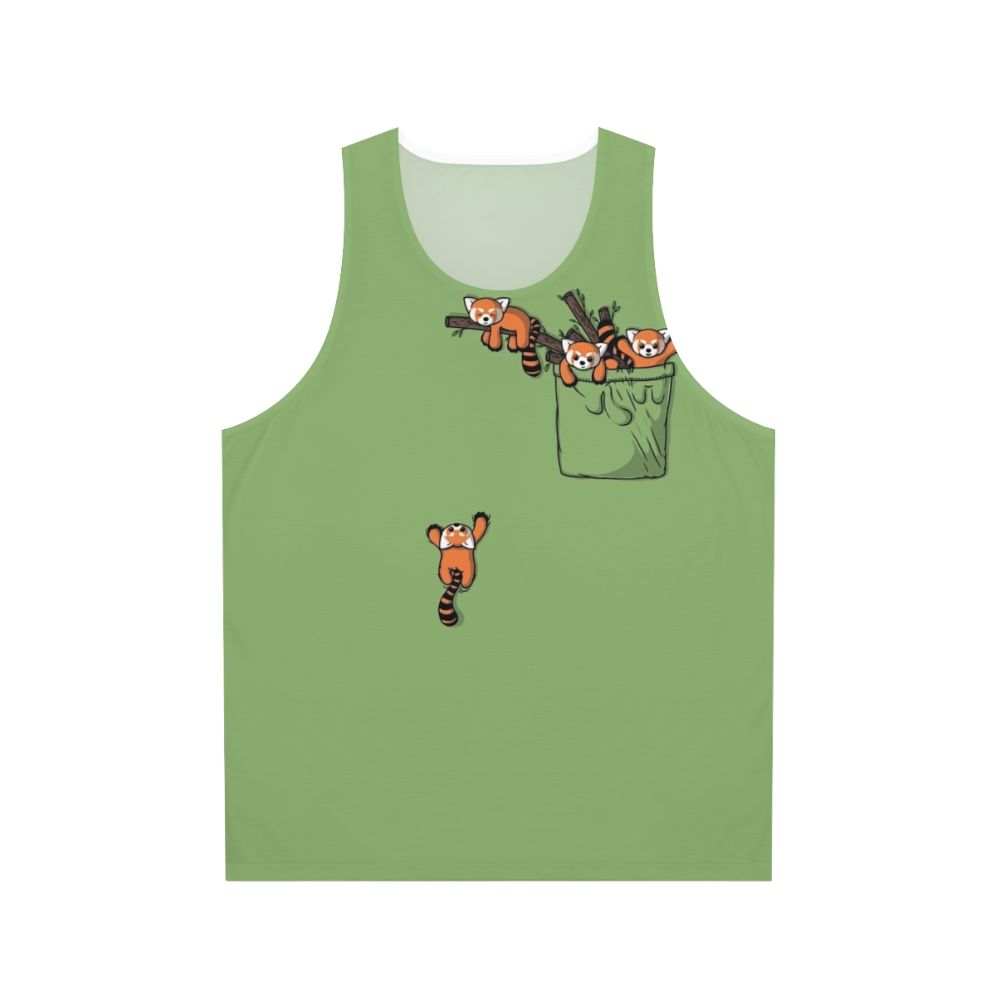 Pocket red panda unisex tank top